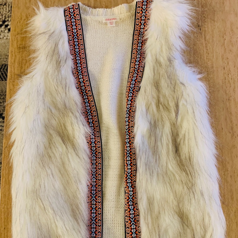 Knit/Fur White Vest
